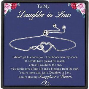 Infinity Heart Bracelet Gift for Daughter in Law Mother In Law Love Jewelry